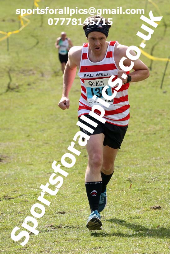 Masters men 2021 NECAA Cross Country Relays, Thornley Farm, Peterlee, Saturday, April 10th. Photo: David T. Hewitson/Sports for All Pics